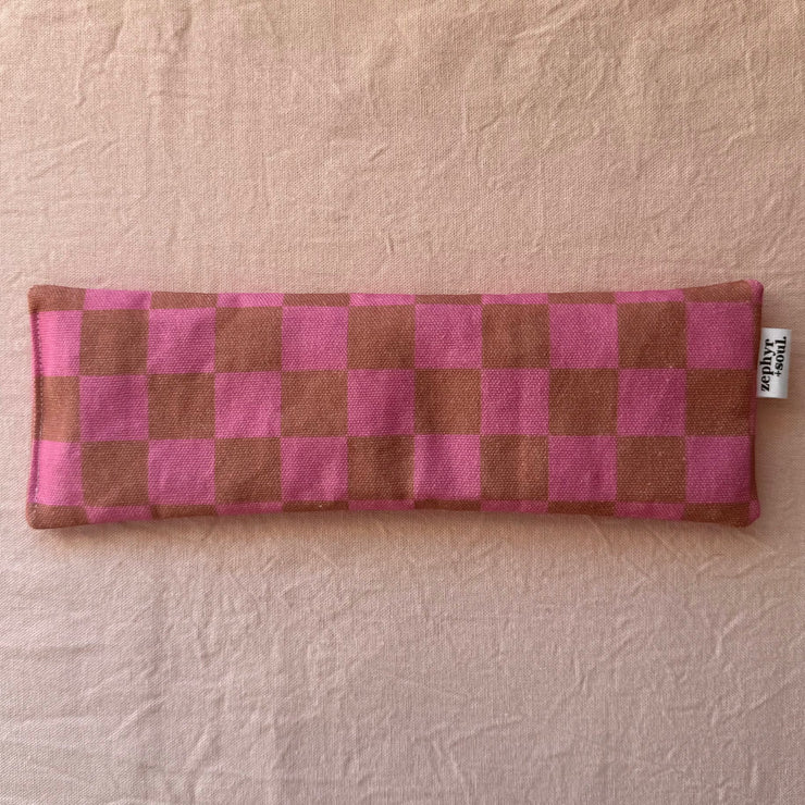 Eye Pillow - Brown + Pink Check