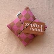 Travel Heat Bag - Brown + Pink Check