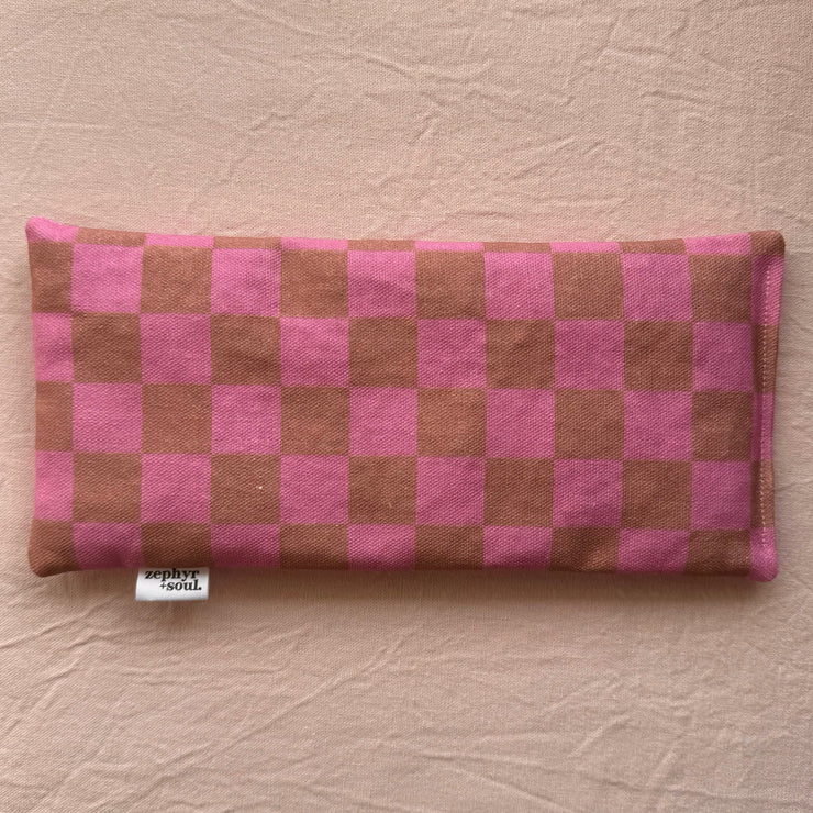 Travel Heat Bag - Brown + Pink Check