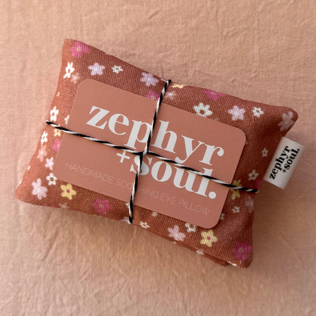 Eye Pillow - Brown + Pink Floral