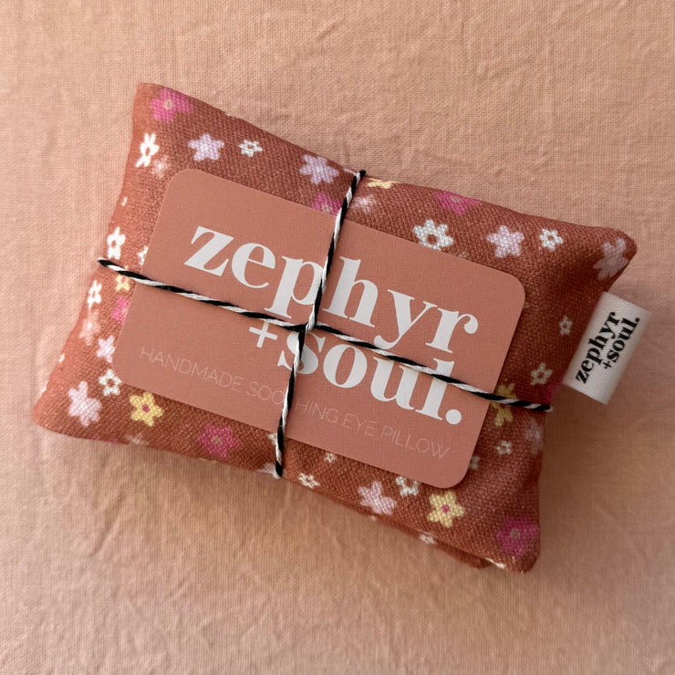 Eye Pillow - Brown + Pink Floral