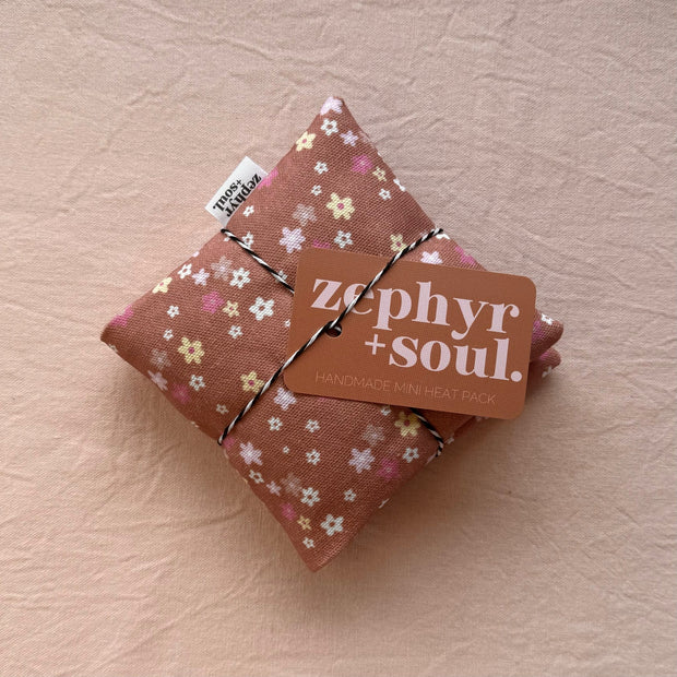 Travel Heat Bag - Brown + Pink Floral