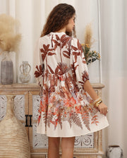 Myra Dress - Brown Floral