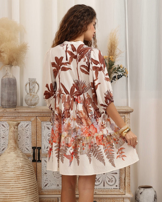 Myra Dress - Brown Floral