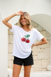 Cherry Sequin Tee