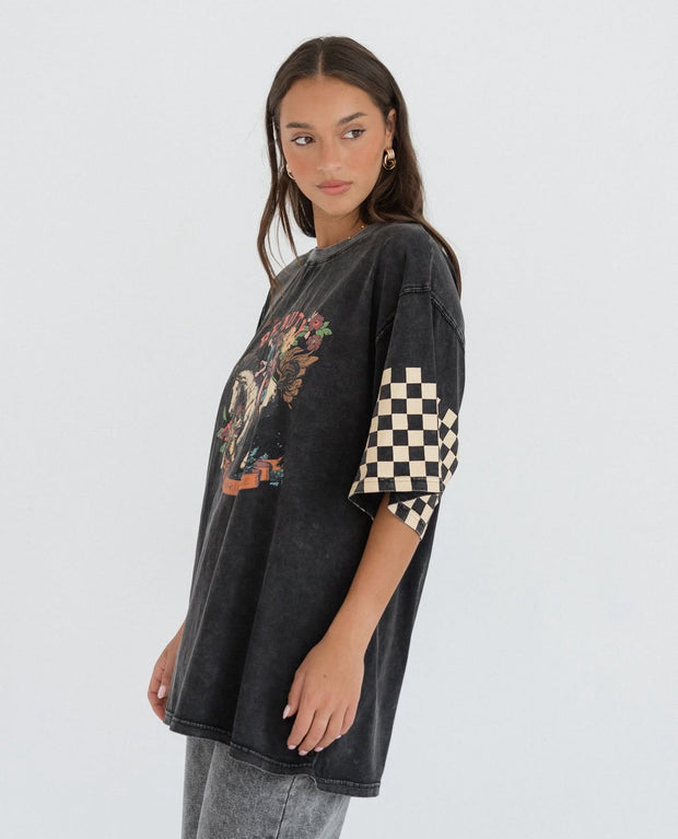 Saddle Up Tee - Washed Black