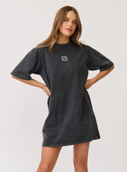 (PRE-ORDER) Carmen Shirt Dress - Washed Black