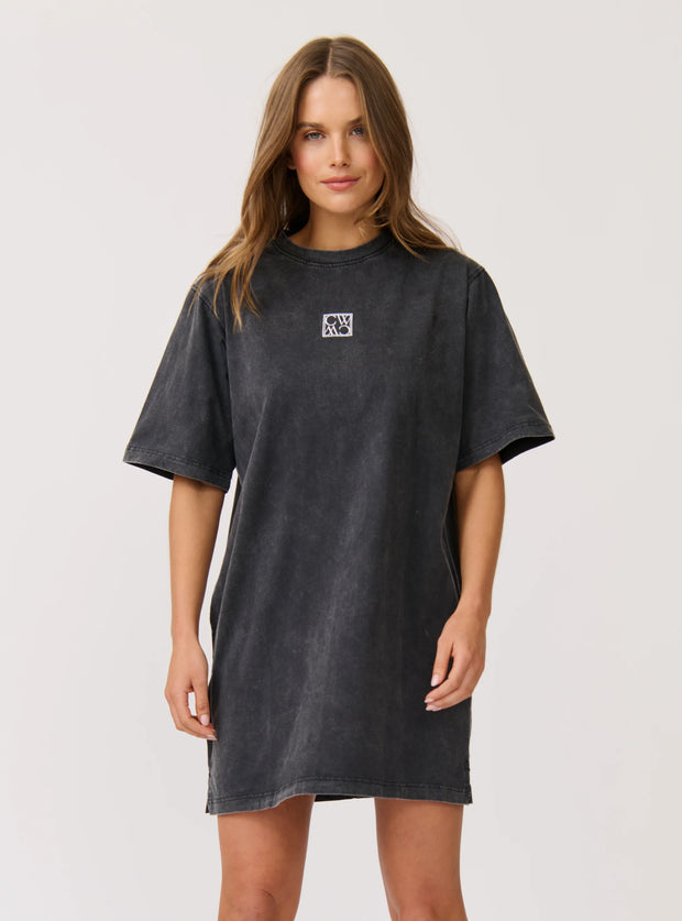 (PRE-ORDER) Carmen Shirt Dress - Washed Black