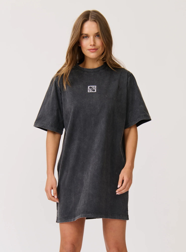 (PRE-ORDER) Carmen Shirt Dress - Washed Black