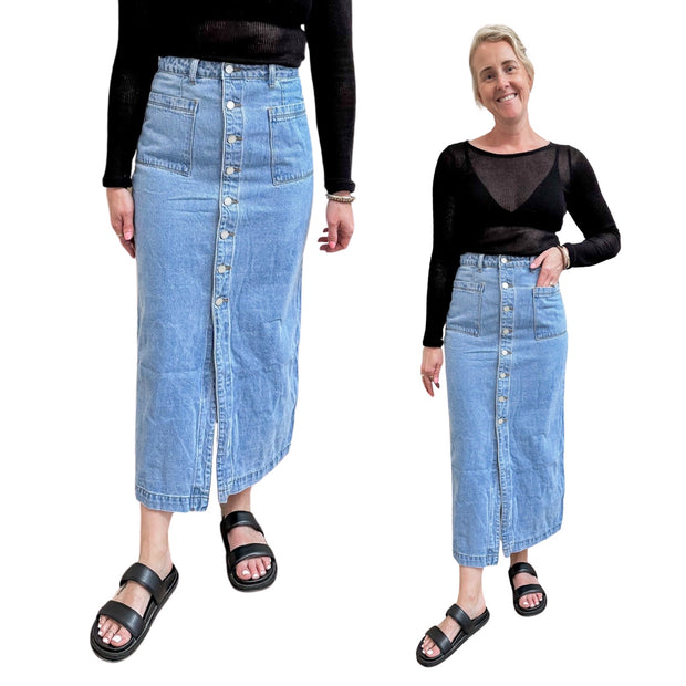 Katie Maxi Denim Skirt