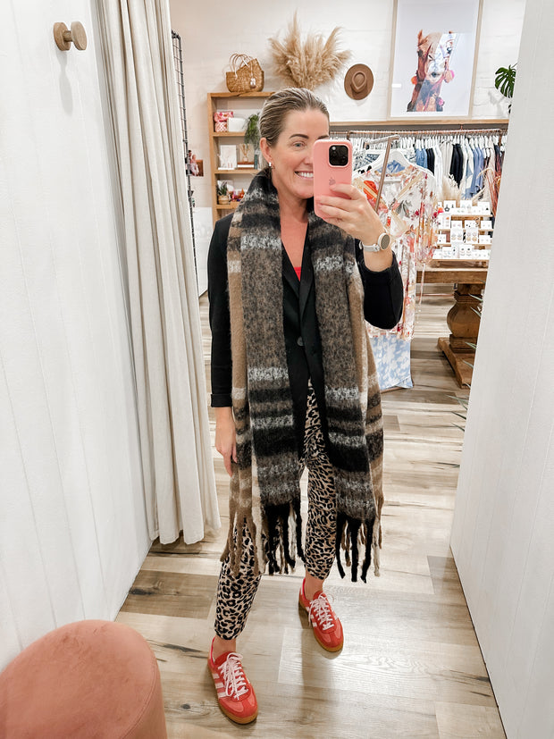 Kendal Check Scarf - Midnight Mocha