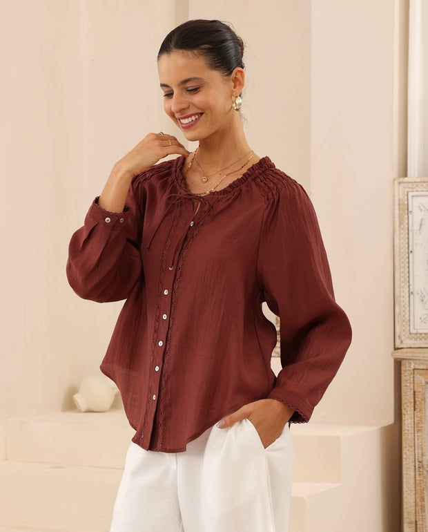 Jada Blouse - Chocolate