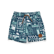 CRYWOLF Board Shorts - Blue Postcards