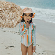 CRYWOLF Long Sleeve Swimsuit - Summer Stripe