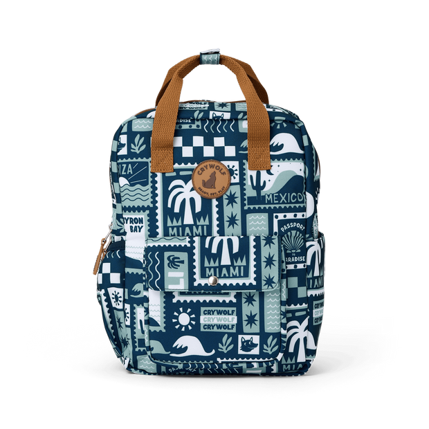 CRYWOLF Mini Backpack - Blue Postcards