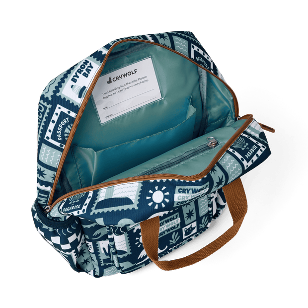 CRYWOLF Mini Backpack - Blue Postcards