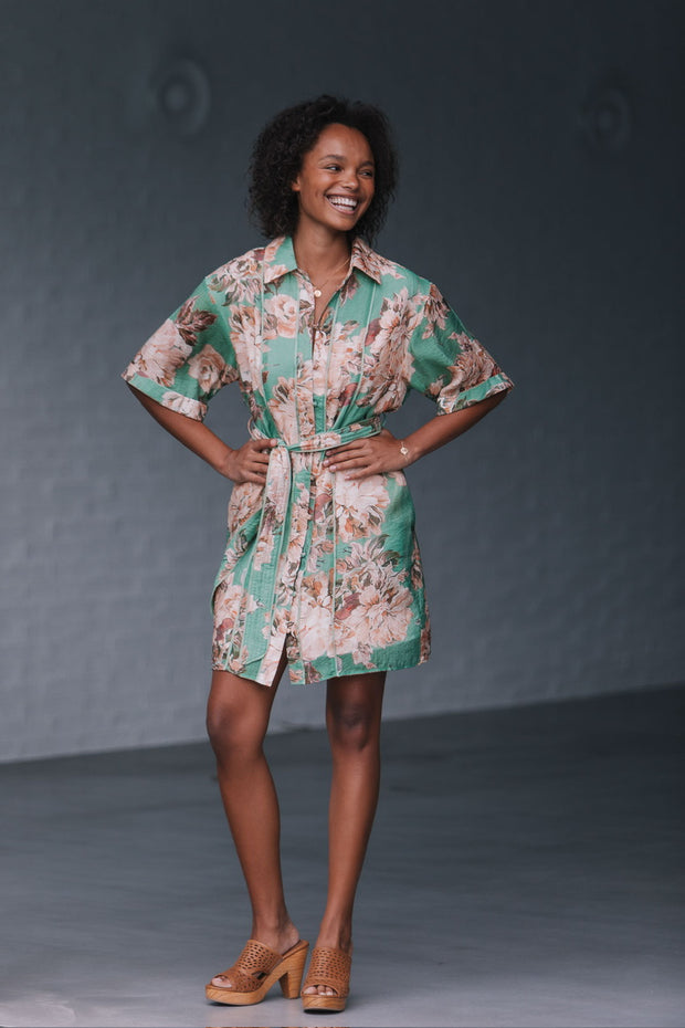Cadence Shirt Dress - Green