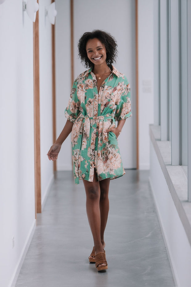 Cadence Shirt Dress - Green