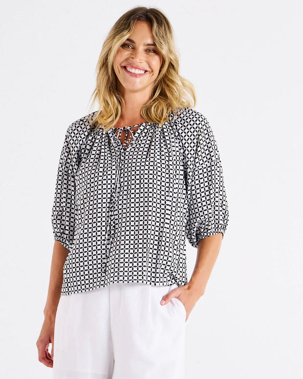 Camilla Blouse - Geometric Print