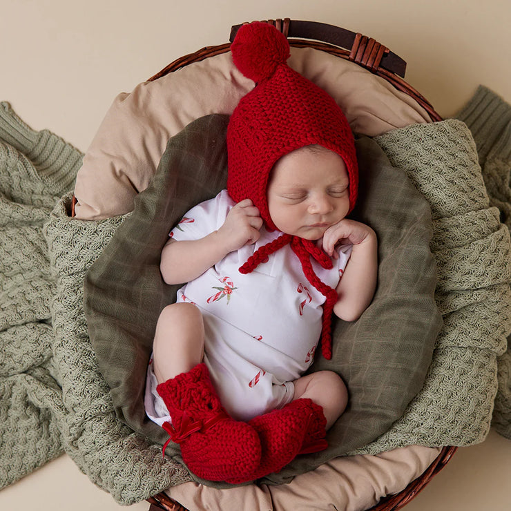 Short Sleeve Bodysuit - Candy Cane