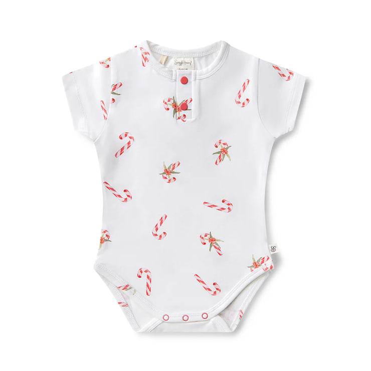 Short Sleeve Bodysuit - Candy Cane