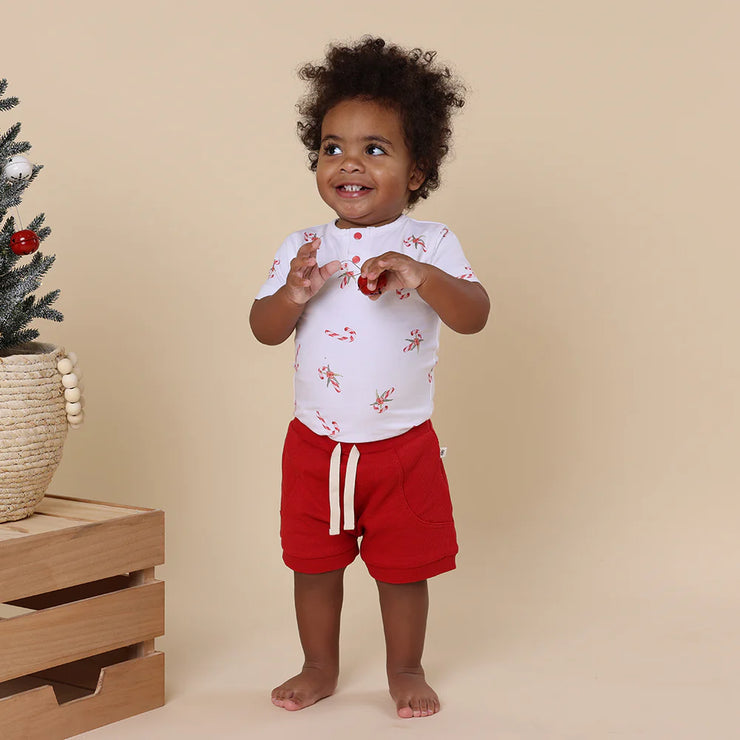 Short Sleeve Bodysuit - Candy Cane