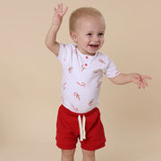 Short Sleeve Bodysuit - Candy Cane