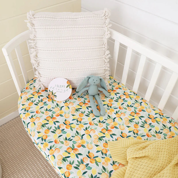 Fitted Cot Sheet - Citrus Squeeze