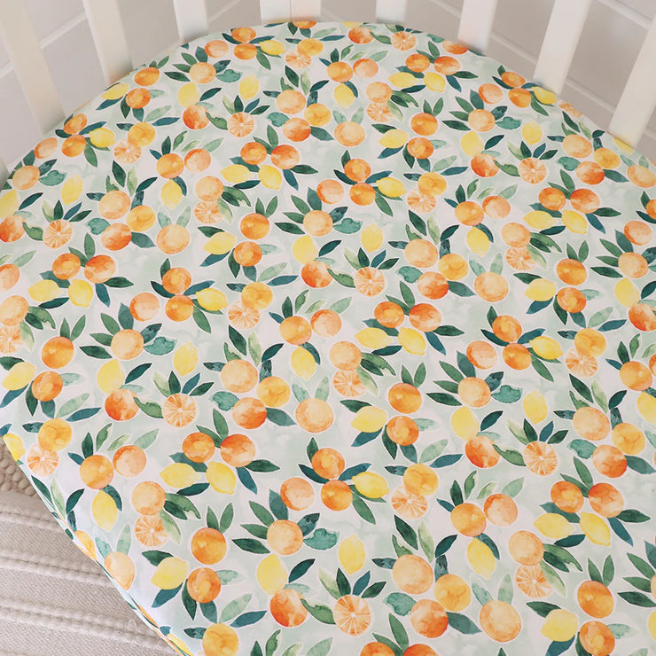 Fitted Cot Sheet - Citrus Squeeze