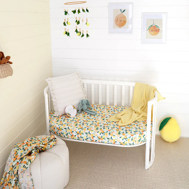 Fitted Cot Sheet - Citrus Squeeze