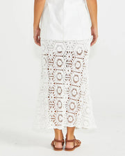 Clover Lace Skirt - White