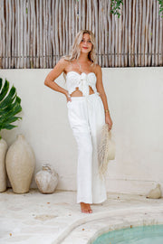 Rae Linen Pants - White