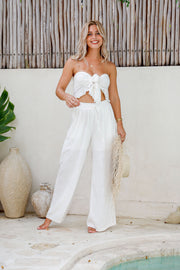 Rae Linen Pants - White