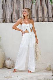 Rae Linen Pants - White