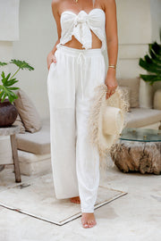 Rae Linen Pants - White