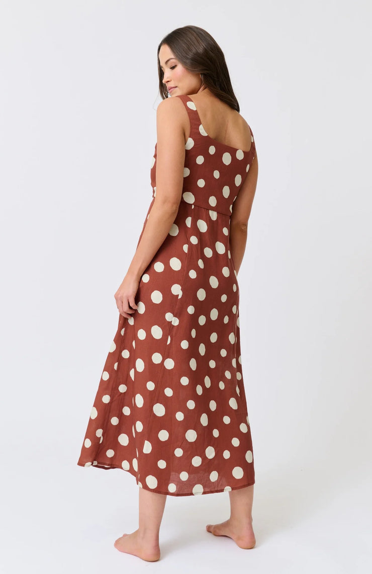 Constance Midi Dress - Rust Spot