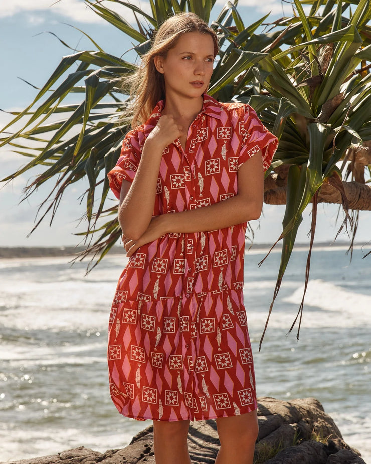 Copacabana Shirt Dress - Sardinia Geo Print
