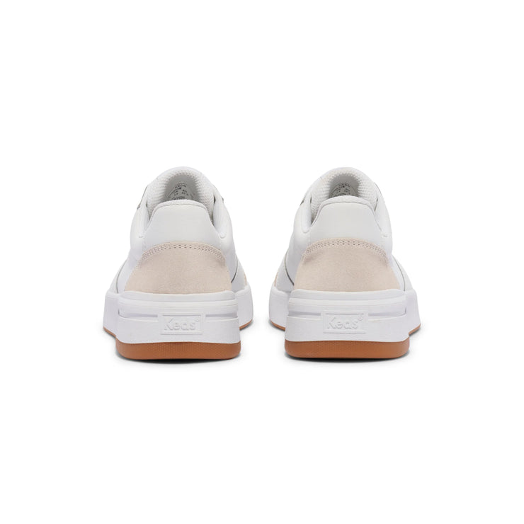 KEDS - The Court Leather/Suede Sneaker - White/Gum