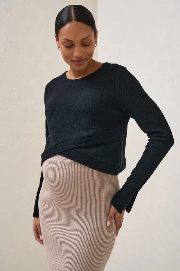 Cross Your Heart Crop Top - Black