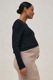 Cross Your Heart Crop Top - Black