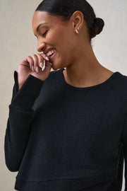 Cross Your Heart Crop Top - Black