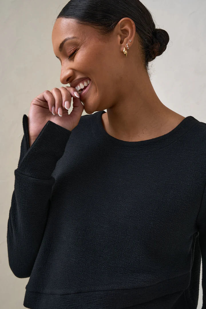 Cross Your Heart Crop Top - Black