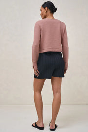 Cross Your Heart Crop Top - Pink Stone