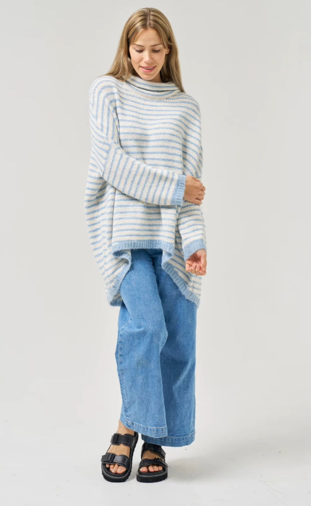 Lyric Stripe Knit Jumper - White