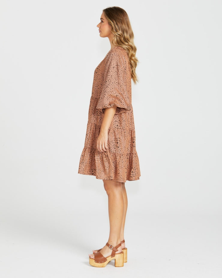 Davie Tiered Dress - Animal