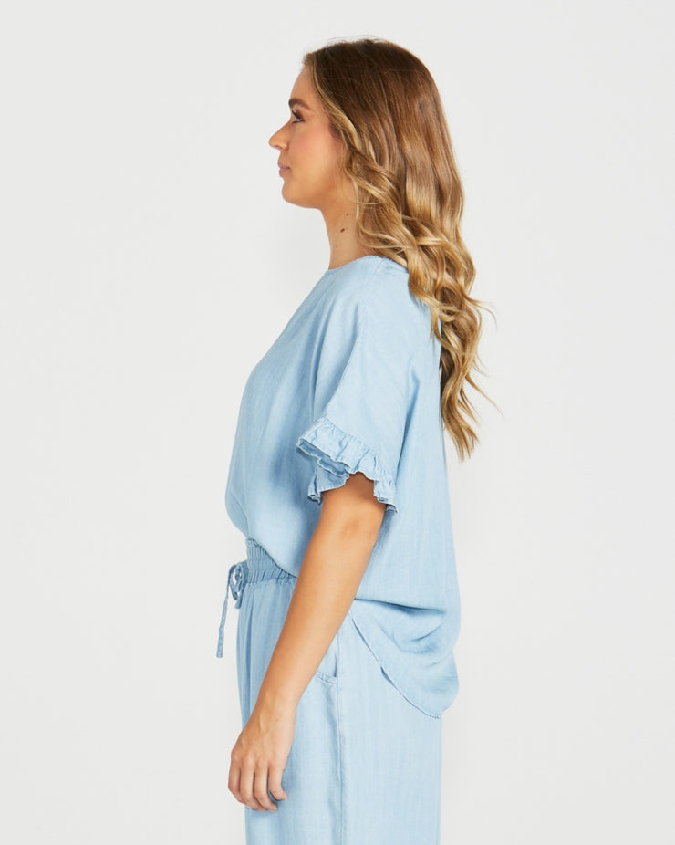 Davie Top - Chambray