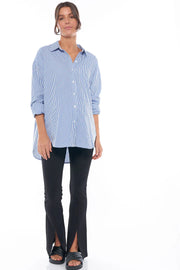 Draw The Line Shirt - Blue Stripe