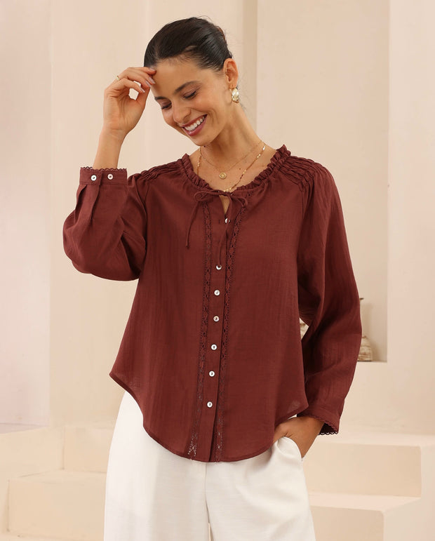 Jada Blouse - Chocolate