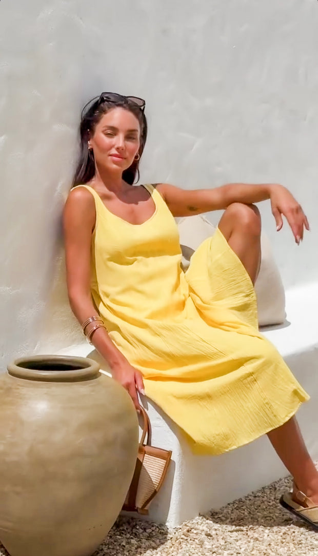 Sunni Midi Dress - Yellow