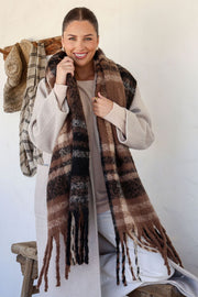 Kendal Check Scarf - Midnight Mocha